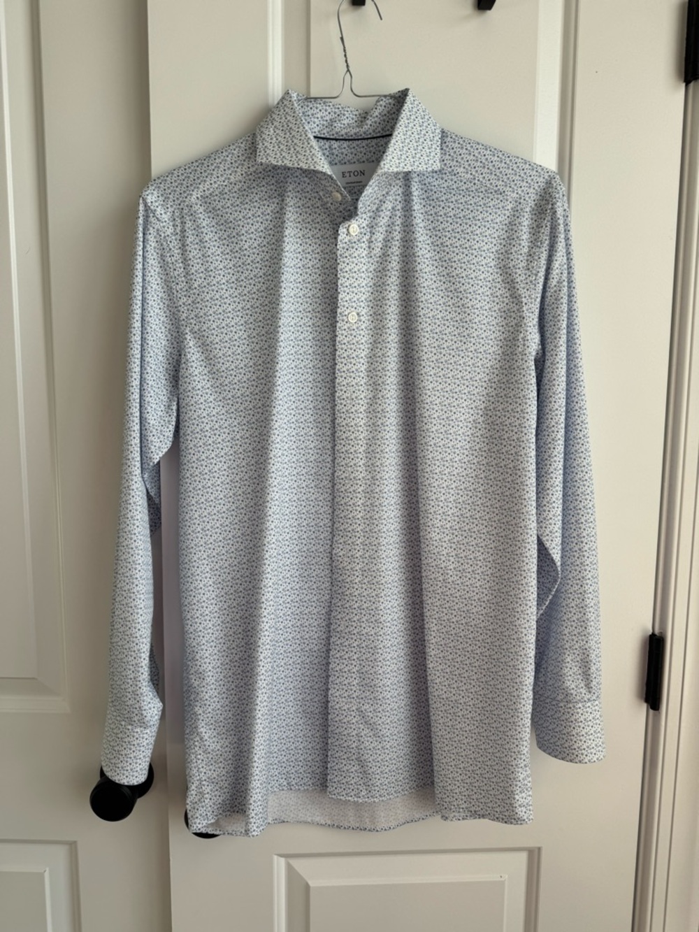 Eton Contemporary Fit Blue Dandelion Floral Shirt 16/41